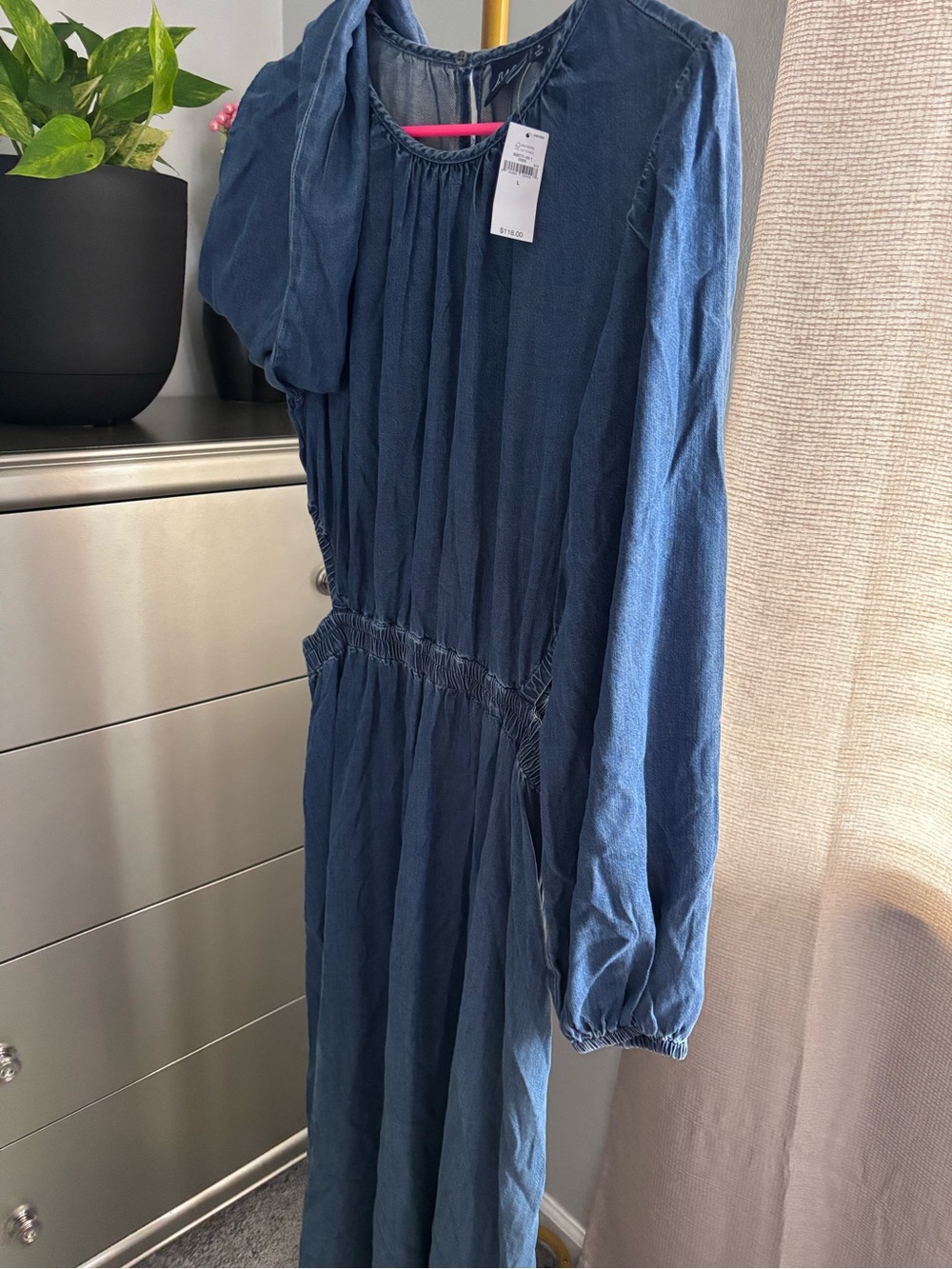 GAP Blue Denim-Style Maxi Dress